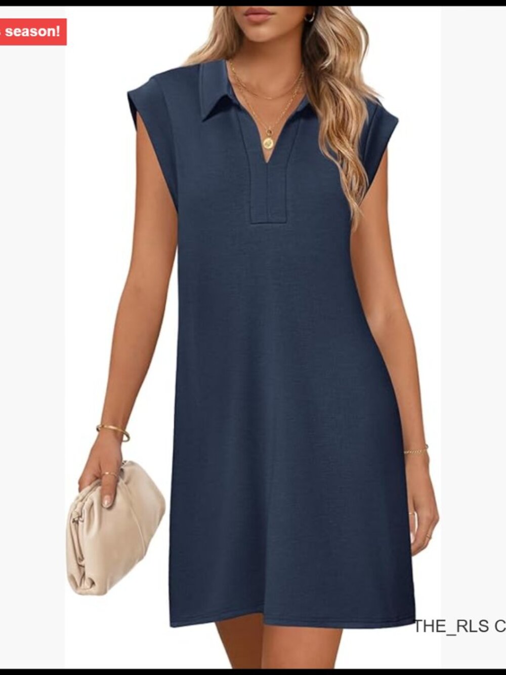 Short Sleeve Mini Dress V-Neck Loose Fit Rayon Blend Casual
